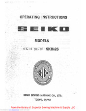 Seiko SKM-26 Operating	 Instruction