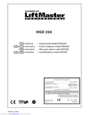 Chamberlain WGO200 Instructions Manual