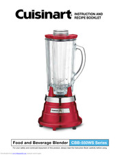 Cuisinart CBB-550WS Series Instruction And Recipe Booklet