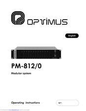 Optimus PM-812/0 Operating Instructions Manual