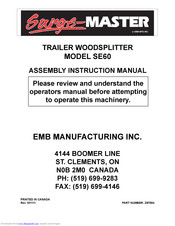 Surge master SE60 Assembly Instructions Manual