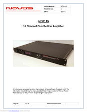Novus ND0115 User Manual