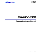 Nec Univerge SV8100 System Hardware Manual
