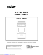 Summit REX208SS Owner's Manual
