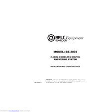 BELL SONECOR Equipment BE-3872 Installation And Operating Manual