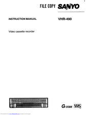 Sanyo VHR-490 Instruction Manual