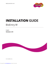 suprema bioentry w Installation Manual