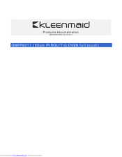 Kleenmaid OMFP6011 Product Documentation