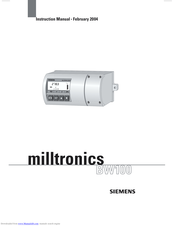 Siemens Milltronics BW100 Instruction Manual