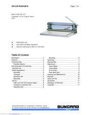 Bungard NE-CUT Original Instructions Manual