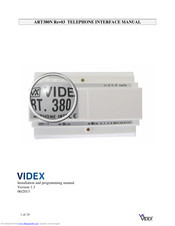 Videx ART380N Installation And Programming Manual