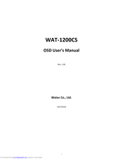 Watec WAT-1200CS Osd Users Manual