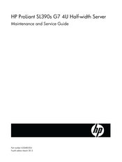 HP ProLiant SL390s G7 2U Maintenance And Service Manual