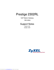 ZyXEL Communications PRESTIGE 2302RL - Support Notes