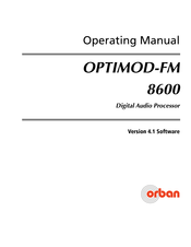 Orban OPTIMOD-FM 8600 Operating Manual