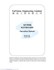 UniVision MV950K Operation Manual