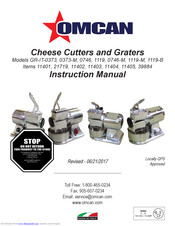 Omcan 11405 Instruction Manual