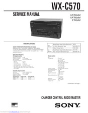Sony WX-C570 Service Manual