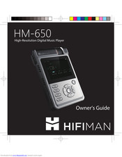 HiFiMAN HM-650 Owner's Manual
