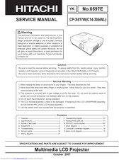 Hitachi CP-X417W(C14-30AWL) Service Manual