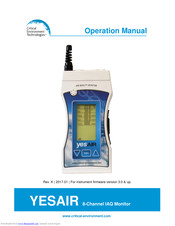Critical Environment Technologies YESAIR Operation Manual