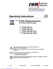 EWM inverter STICK 350 CEL KLR Operating Instructions Manual
