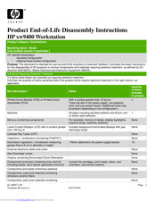 HP xw9400 Disassembly Instructions Manual