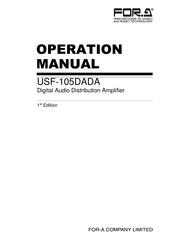 FOR-A USF-105DADA Operation Manual