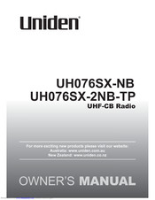 Uniden UH076SX-2NB-TP Owner's Manual