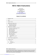 Adire Audio HE10.1 Assembly Instructions Manual
