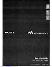 Sony NWZ-A829 Marketing Specifications (Black Model) Operation Manual