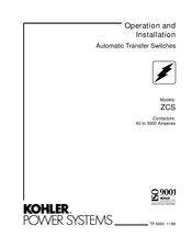 Kohler ZCS series Operation And Installation