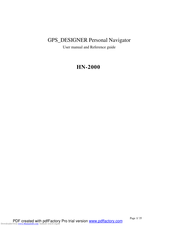 GPS Designer international HN-2000 User Manual And Reference Manual