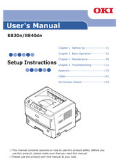 Oki B820N Setup Instructions