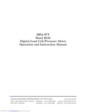AMALGAMATED INSTRUMENT HH4-WT Operation And Instruction Manual