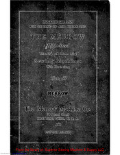 Merrow 60D3B Instructions For Setting Up And Operating