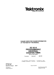 Tektronix DC5010 Instruction Manual