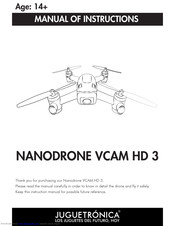 JUGUETRONICA NANODRONE VCAM HD 3 Manual Of Instructions