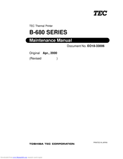 Tec B-680 SERIES Maintenance Manual