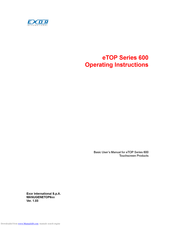 EXOR eTOP605 Operating Instructions Manual