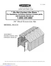 Lifetime 6424 Assembly Instructions And Owner's Manual
