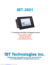 IBT Technologies IBT-3601 Manual
