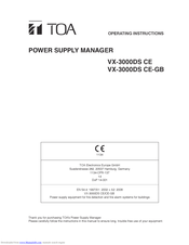Toa VX-3000DS CE-GB Operating Instructions Manual