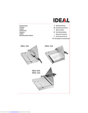IDEAL 1034 Operating Instructions Manual