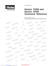 Parker Automation Gemini GT6K Command Reference Manual