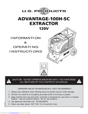 U.s. Products ADVANTAGE-100H-SC Information & Operating Instructions