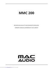 MAC Audio MMC 200 Owner's Manual/Warranty Document