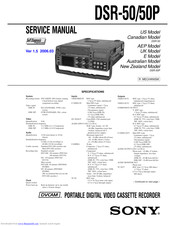 Sony DVCAM DSR-50P Service Manual