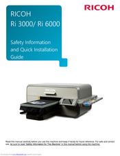 Ricoh Ri 3000 Safety Information And Quick Installation Manual