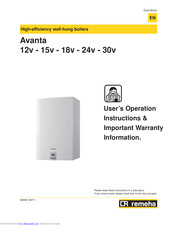 REMEHA Avanta 24v Users Operation Instructions & Important Warranty Information
